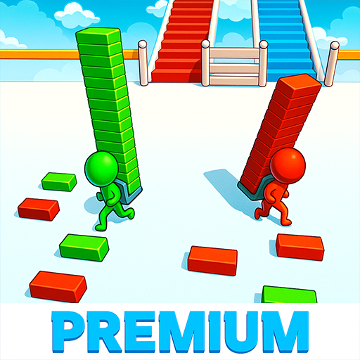 ブリッジランナー3D ビルドマスター 階段レース:カラーブロックを積み上げてマッチさせ、ブロックを数えながら走るアドベンチャーレースゲーム